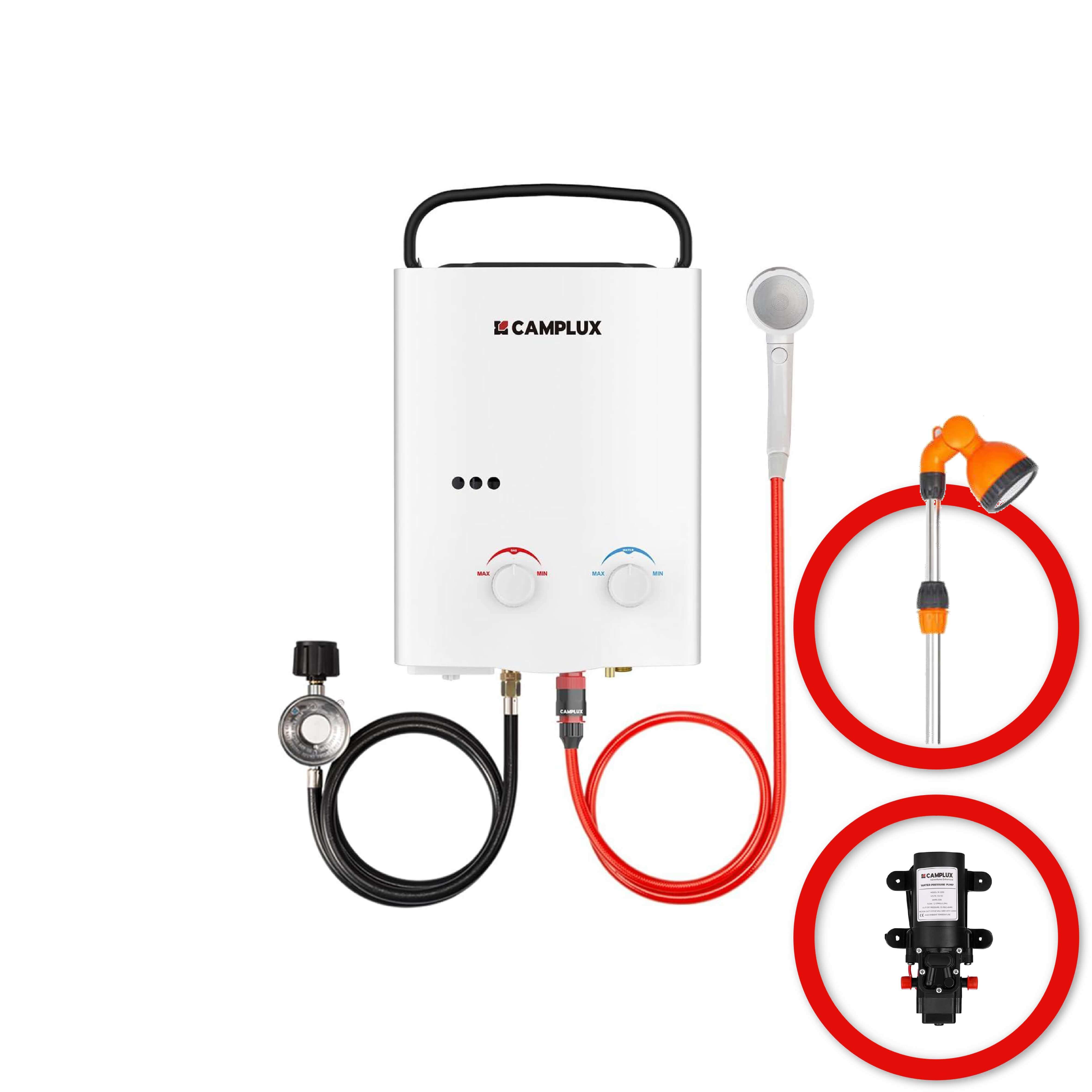 5 Liter Portable Water Heater with 4.5L Pump & Stand Shower