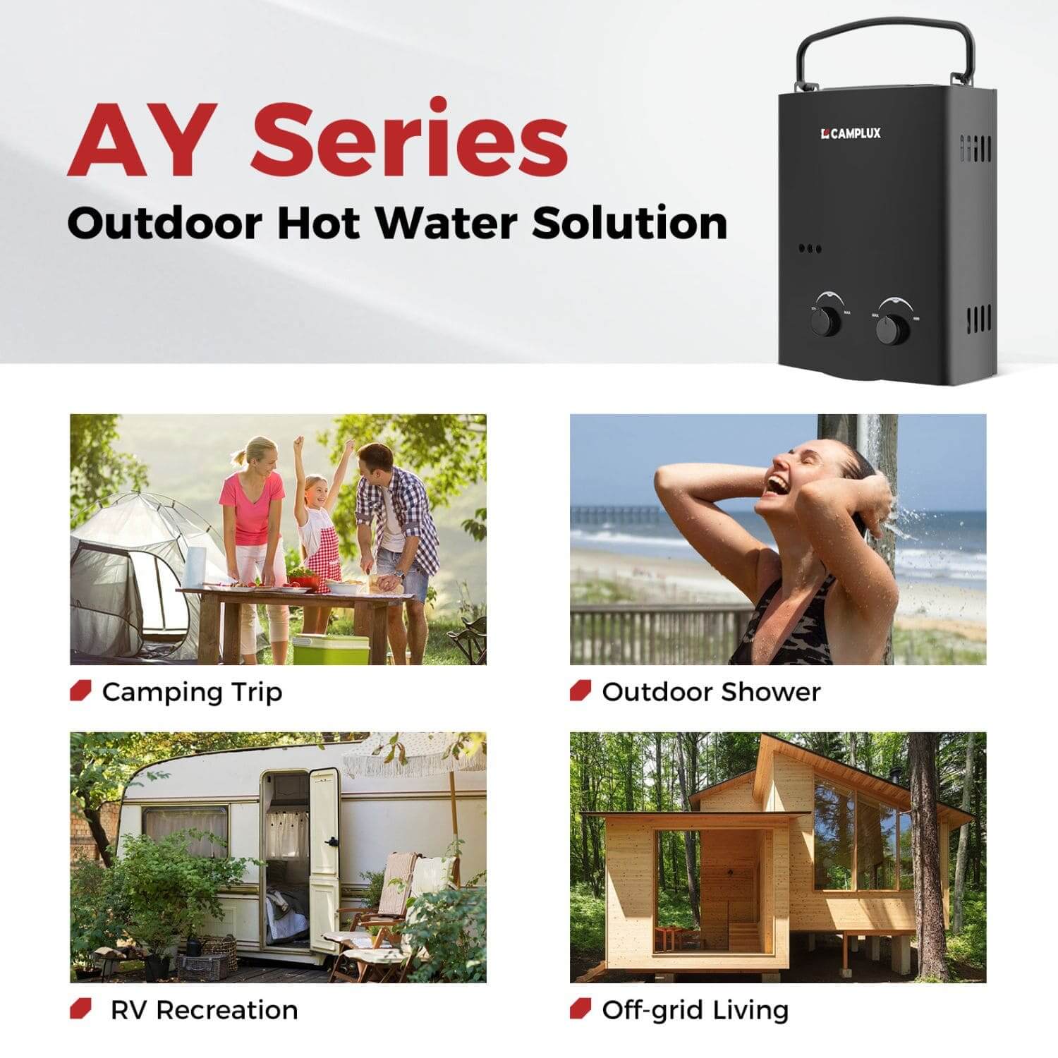 5L Portable Outdoor Tankless Water Heater Gas Camping and Off-Grid