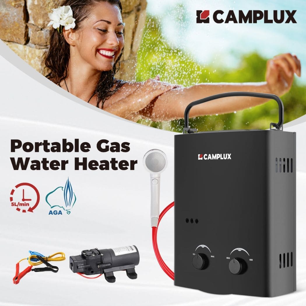 5L Portable Propane Hot Water Heater with Pump Outdoor Camping Shower