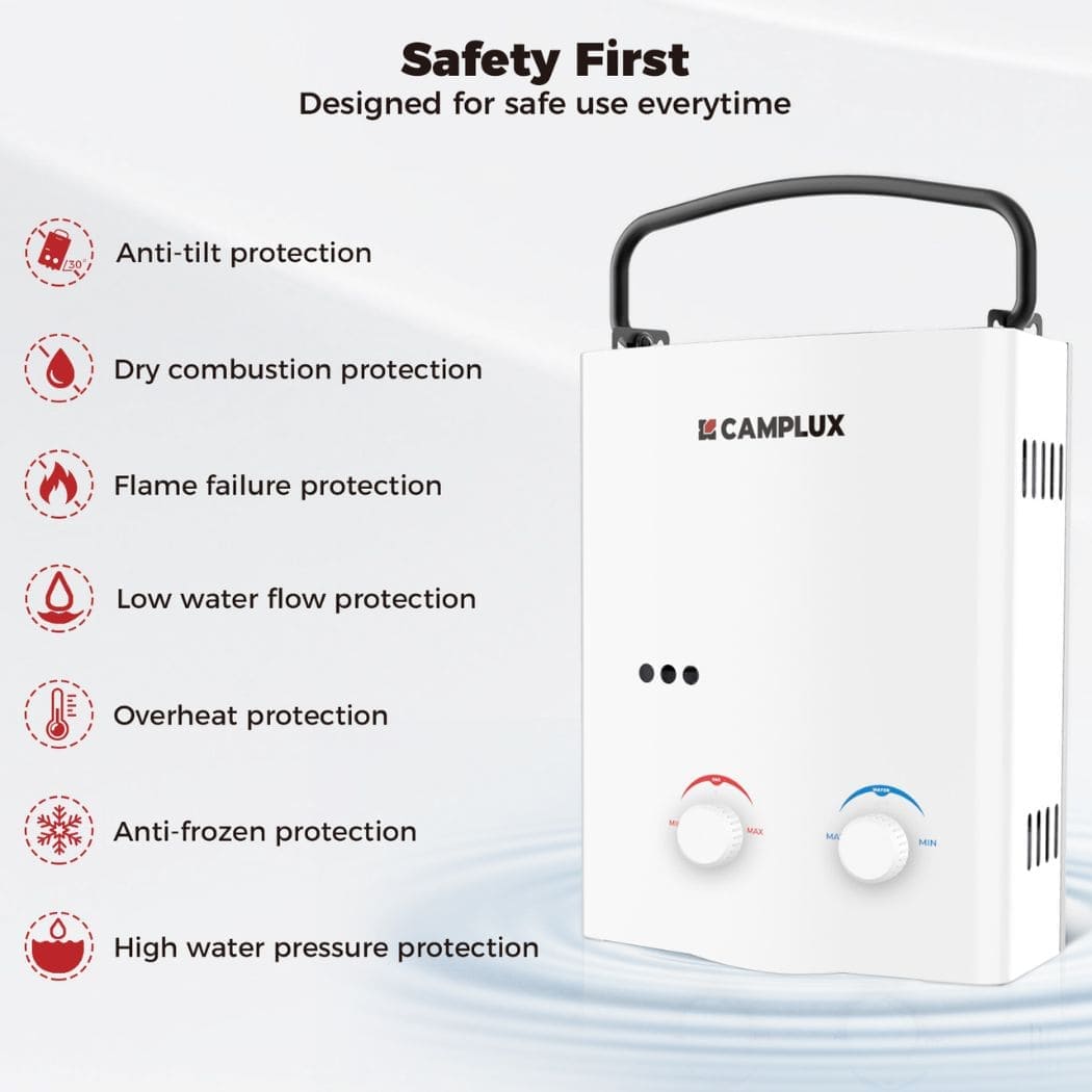5L Portable Outdoor Hot Water Heater with Pump and Stand Camping Pack
