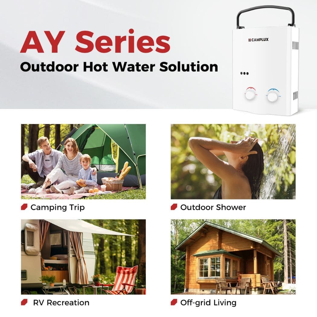 5L Portable Outdoor Hot Water Heater with Pump and Stand Camping Pack