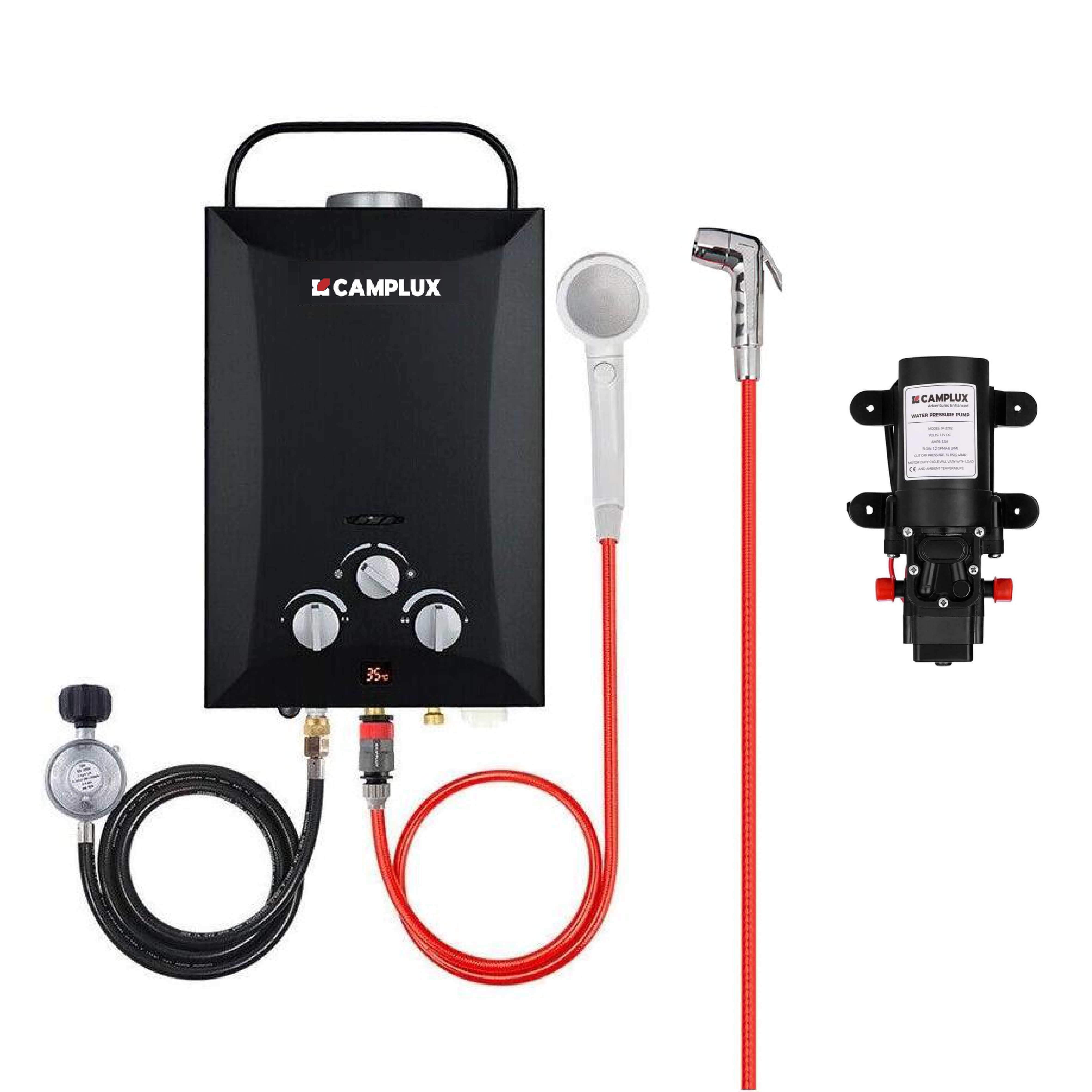 8 Liter Black Portable Water Heater with 4.5L Pump