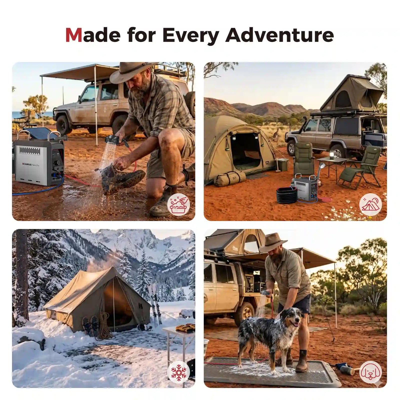 multi usage scenes of nano 3 pro outdoor washing