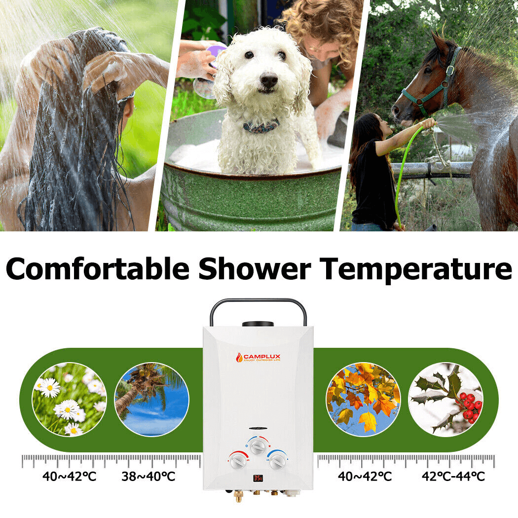 8 Liter Camplux Portable Water Heater & 4.5L Water Pump