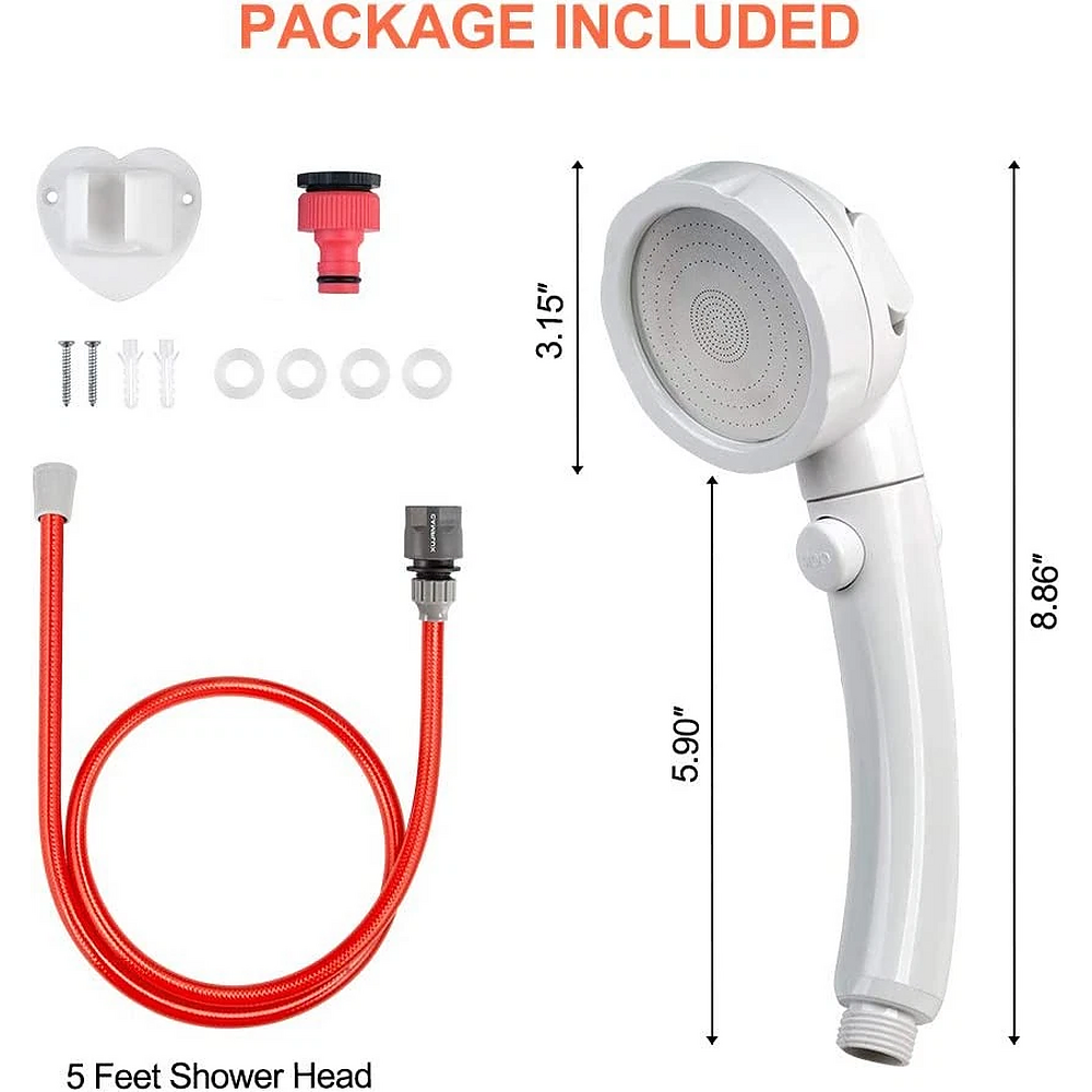 Camplux Portable Camping Shower Head Kit with 1.5m Hose