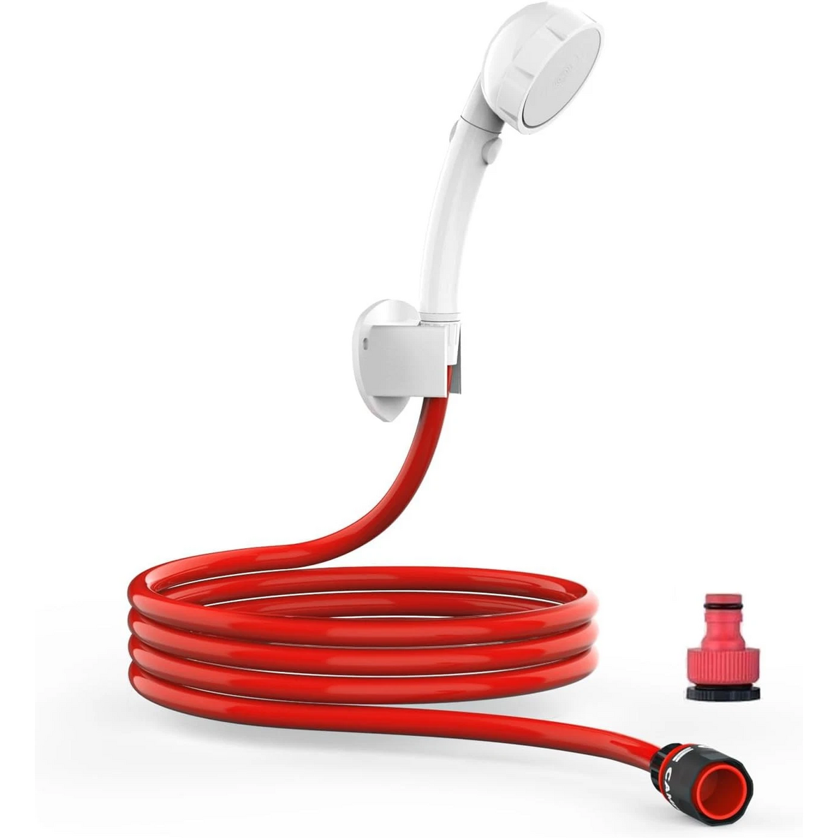 Handheld Round Spray Shower Head With 1.5m Hose On/Off Switch Quick Connector