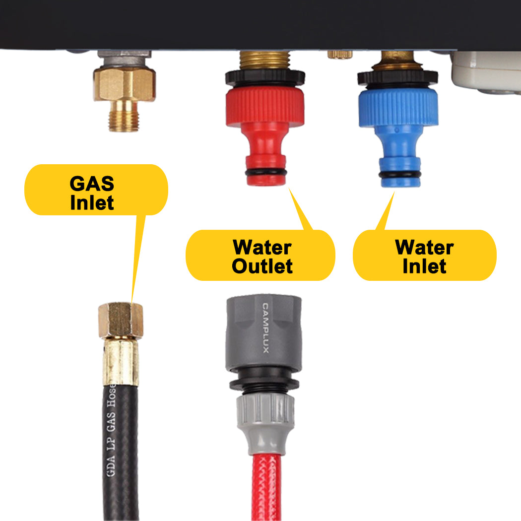 8 Liter Camplux Black Portable Water Heater with 4.5L Pump